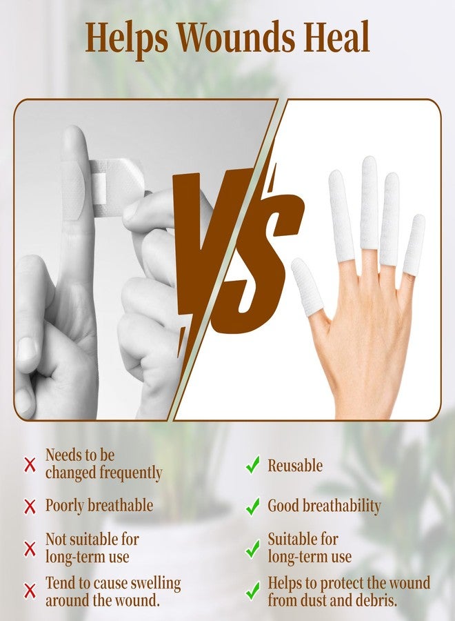 Pretwad 200 pcs Cotton Finger Cots - Cloth Finger Cots Finger Toe Sleeves Fingertips Protective Cover, White Finger Cots Finger Protectors, Thumb Protector for Finger Tips Comfortable and Breathable(White) - Image 4